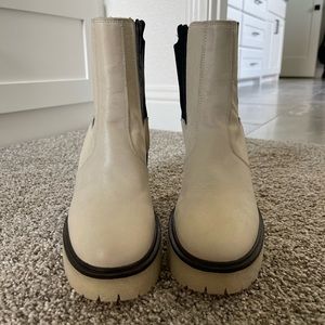 Free People brand new cream/black boots